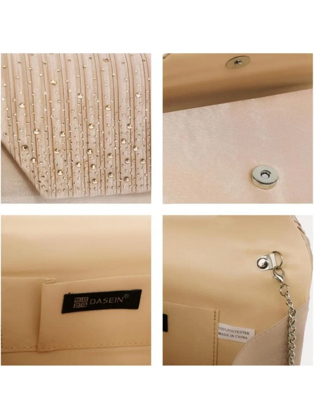 Women’s Camel Clutch Purse With Detachable Chain Wedding Formal Evening Bag
